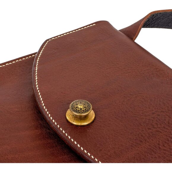 Crossbody Handbag Full Grain Veg-Tan Leather Small Purse Stylish Eco-Friendly - Picture 4 of 9